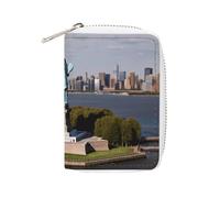 Portatarjetas impreso de piel de la Estatua de la Libertad en Nueva York, tarjetero de gran capacidad, pequeño y cómodo, fácil de poner en bolsillos, bolsas de mano, mochilas, etc. Satisface tus