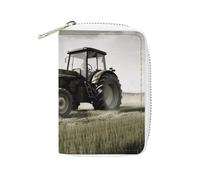 Portatarjetas impreso de piel de tractor agrícola, gran capacidad, pequeño y cómodo, fácil de poner en bolsillos, bolsas de mano, mochilas, etc. Conoce tu práctico almacenamiento N