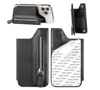 Portatarjetas magnético para teléfono, billetera con tarjetero para teléfono - Parte posterior del Portatarjetas de crédito plegable con bolsillo para dinero con múltiples ranuras - Estuche a