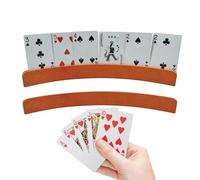 Portatarjetas para Jugar - Organizador, Bandeja de Juego | 2 Racks de Madera para póker, Canasta, Pinochle, Puente, Juegos de Mesa de Mesa, Soporte Expositor fácil para Adultos, Mayores,