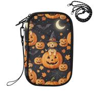 Portatarjetas para pasaporte y vacunación para disfraz de viaje D'Halloween | Organizador de documentos de viaje, bonito libro de pasaportes para hombre, ultrafino