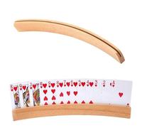 Portatarjetas, portatarjetas de madera, libera tus manos del titular de la carta, también te ayuda a otras cosas en el juego de póquer, diseño curvo, 33 x 3,4 x 1,2 cm