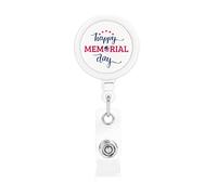 Portatarjetas retráctil Happy Memorial Day, portatarjetas de identificación con Clip para carrete, para enfermera, estudiante, trabajador de oficina