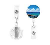 Portatarjetas retráctiles, carretes de insignia, barco en el océano, soporte retráctil para tarjetas de identificación, tarjetas de identificación, clip de insignia de trabajo, para enfermera