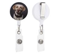 Portatarjetas retráctiles de alta resistencia con clip de cocodrilo, bonito carrete de insignia de perro labrador, soporte para tarjetas de identificación, llavero de identificación para enfermera