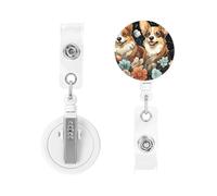 Portatarjetas retráctiles de alta resistencia con clip de cocodrilo, dos carretes de tarjetas de identificación, llavero de identificación para enfermera, médico, trabajador