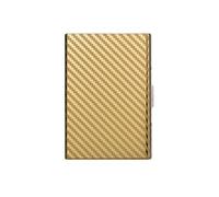 Portatarjetas RFID de fibra de carbono para hombre, cartera delgada de metal de aluminio, funda antiescaneo para tarjetas de crédito, Gold, S