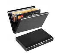 Portatarjetas Tipo Cartera, de 4.7 Pulgadas, Protector de aleación de Aluminio, Bloqueo antirrobo, Tarjetas de identificación, Seguro, portátil, Ligero, Black, Consulte la descripción, Unisex