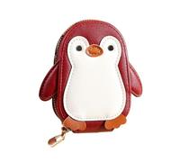 Portatarjetas tipo cartera, diseño de pingüino de gran capacidad, piel sintética, organizador de tarjetas de crédito de animales, de seguridad delgada, bolsillo de bloqueo multiranura, bonito