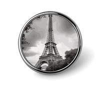 Portatarjetas Torre París, botón metálico personalizado, insignia redonda de moda con pin estampado, insignias de botón DIY, broches exquisitos, manualidades, regalo, alfileres decorativos para ropa.