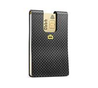Portatarjetas ultracompacto, Efecto Carbono, la Cartera más pequeña del Mundo, protección RFID contra el fraude y la desmagnetización, Modelo i3C Carbon Card Clip