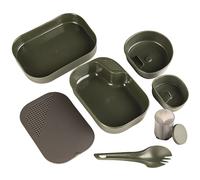 Pórtate Camp-a-Box Oliva Vajilla Camping Exterior Set Cubertería Plástico