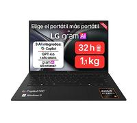 Portátil 14 " LG gram 14Z95U, Windows 11 Home, Ryzen AI 5 435, 16 GB RAM, 512 GB SSD, AMD Radeon™ Graphics, Pantalla IPS (1920*1200), ligero, 1,120 g, 32 horas, AI, Negro carbón - 14Z95U-G.AS55BN | LG