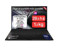 Portátil 16" LG gram 16Z90TL, Copilot+ PC, Windows 11 Home, Intel® Core™ Ultra 7, 32 GB RAM, 512 GB SSD, Panel IPS WQXGA (2560x1600), Ligero 1,2kg, 28,5 h, Negro - 16Z90TL-G.AU85BN | LG ES