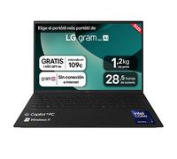 Portátil 16" LG gram - 16Z90TL, Windows 11, Intel® Core™ Lunar Lake, 16 GB RAM, 1 TB SSD, Panel IPS WQXGA (2560x1600), Ligero 1,2kg, 28,5 h, Negro - 16Z90TL-G.AU78B
