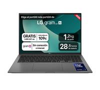 Portátil 16" LG gram - 16Z90TL, Windows 11, Intel® Core™ Lunar Lake, 32 GB RAM, 1 TB SSD, Panel IPS WQXGA (2560x1600), Ligero 1,2kg, 28,5 h, Negro - 16Z90TL-G.AU88B