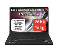 Portátil 16" LG gramBook 16U55U, Copilot+ PC, Windows 11 Home, Ryzen AI 5 430 , 16 GB RAM , 512GB SSD, AMD Radeon™ Graphics , Pantalla IPS (1920*1200), ligero, 1.800 g, 26 horas, AI, Negro carbón - 16