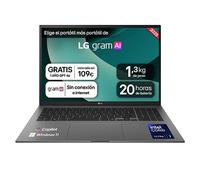 Portátil 17" LG gram - 17Z90T, Windows 11, Intel® Core™ Arrow Lake, 16 GB RAM, 1 TB SSD, Panel IPS WQXGA (2560x1600), Ligero 1,3 kg, 20 h, Gris - 17Z90T-G.AA7LB