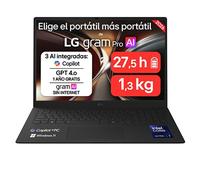 LG 17Z90UB-H.AU96BN - Ordenador Portátil gram Pro, 3GB RAM 1TB SSD, 17" | Ultraligero, Intel Core Ultra X9 388H, Arc graphics B390, IPS Antirreflejo, 1.539g, 27.5h, Windows 11 , Qwerty ES, Bronce