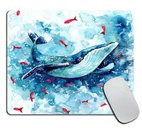 portátil Alfombrilla de Ratón Balena Acuarela Cuadrada Alfombrilla de ratón para Juegos Mousepad 25x30cm para Jugadore,PC,Juegos