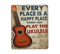Portátil Alfombrilla de Ratón, Cada Lugar es un Lugar Feliz Cuando tocas el Ukelele Alfombrilla Multifuncional Mouse Mat 25X30cm para Laptop Oficina Oficina