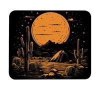 portátil Alfombrilla de Ratón Camping en el Desierto con Cactus Print Alfombrilla Gaming Mouse Mat 25x30cm para Jugadore,Gamers,Laptop