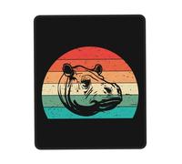 Portátil Alfombrilla de Ratón, Hipopótamo Retro Atardecer Alfombrilla Eco-Friendly Tapete de Juego 25X30cm para Ratón Juegos PC