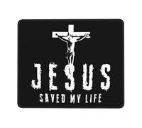 Portátil Alfombrilla de Ratón, Jesús me salvó la Vida (Cruz), Professional Alfombrilla Ratón, Mouse Mat, 25X30cm, Juegos, PC, Trabajo