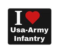 Portátil Alfombrilla de Ratón, Me Encanta la infantería del ejército Estadounidense, Base de Goma Alfombrilla Gaming, Tapete de Juego, 25X30cm, Trabajo, Juegos