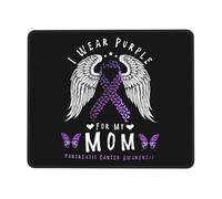 Portátil Alfombrilla de Ratón, Me Visto de Morado por mi Madre, en Apoyo a la concientización sobre el cáncer de páncreas., Antideslizante Alfombrilla Gaming, Mouse Mat, 25X30cm, PC, Gamers