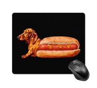 Portátil Alfombrilla De Ratón para Juegos Lindo Perro Salchicha con Estampado De Hot Dog 25X30Cm, Alfombrilla De Ratón Bordes Cosidos Tapete De Juego para Jugadore Trabajo Laptop