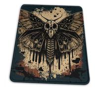 Portátil Alfombrilla De Ratón para Juegos Muertes De Polillas Cráneo Horror Oscuro Vintage 25X30Cm, Alfombrilla De Ratón Mouse Mat para Ordenador Oficina Gamers
