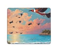 Portátil Alfombrilla Gaming Playa De Sand con Palmeras De Coco 25X30Cm, Alfombrilla De Ratón Bordes Cosidos Gaming Mouse Pad para Trabajo Gamers Ordenador