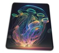 Portátil Alfombrilla Ratón Medusas Submarinas Neón Brillante Colorido 25X30Cm, Alfombrilla De Ratón Eco-Friendly Mouse Mat para Jugadore Pc Juegos