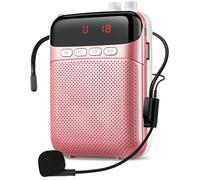 Portatil Amplificador de Voz para Profesores,2400 mAh Sistema de PA Recargable con Micrófono con Cable para Profesores, Guía Turístico, Entrenamiento, Reunión, Yoga, Aula y más(Rose)