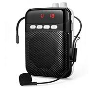 Portatil Amplificador de Voz Portátil para Profesor con Bluetooth,2400mAh Recargable Altavoz Microfono Sistema PA Auricular Micrófono con Altavoz para Guia Turistico,Profesores,Reunión, Yoga(Negro)