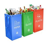 Portátil basura can, reutilizable basura, 40 ml contenedor conjunto de 3, caja compacta con bolsas reutilizables, ahorro espacial y ligero diseño, para debajo del gabinete, Dormitory, Laundry, Home