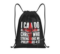 Portátil Bolsa de natación Todo lo Puedo en Cristo Jesús Unisex Mochila Deportiva 36x42cm para Compras,Deportes al Aire Libre