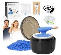 Portátil Calentador de Cera Depilatoria para Nariz - 50 g Cera Dura | 40 Aplicadores | 10 Protectores para Barba | 10 Paños de Limpieza, Kit de Cera Depilatoria Facial para Hombres Y Mujeres
