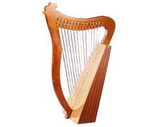 Portátil Caoba Lyre Harp para Principiantes Arpa de Lira, con Llave de Ajuste Cuerdas de Repuesto Bolsa de Almacenamiento, Arpa de Palanca Ilustración Musical(15-string- Harp- Coffee)