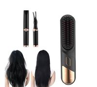 Portátil Cepillo Alisador Pelo, Planchas del Pelo Profesional 10000mAh,TAPE-C Rechargeable, Pantalla LCD, Calentamiento Rápido de 30 s, Temperatura Ajustable de 4 Niveles (140-220 ℃) （negro）