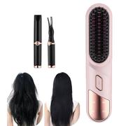 Portátil Cepillo Alisador Pelo, Planchas del Pelo Profesional 10000mAh,TAPE-C Rechargeable, Pantalla LCD, Calentamiento Rápido de 30 s, Temperatura Ajustable de 4 Niveles (140-220 ℃) （rosa）