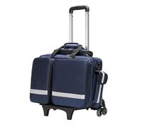 Portátil de gran capacidad con carro, kit de primeros auxilios de emergencia, ignífugo, antiestático, impermeable, con ruedas, trauma de incendio, bolsa médica multifuncional (azul)