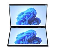 Portátil de Pantalla Dual 2.2K FHD de 14 con Pantalla Táctil, Netbook con 16G 32G DDR4 RAM 1TB Nvme M.2 SSD, Portátil Pequeño Celeron N95 Cuerpo (Enchufe Europeo de 16 GB