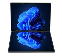 Portátil de Pantalla Dual, Portátil Multifunción con Pantalla Táctil Dual de 13,5 Pulgadas Plegable de 100 a 240 V de Alta Resolución para Aprender para Negocios (Enchufe de la UE)