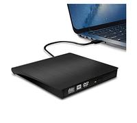 Portátil DVD-ROM USB 3.0 Unidad óptica Externa Delgada CD-ROM RW Lector de Disco de Escritorio Ordenador Personal Tableta portátil Promotion DVD Jugador(02 Black)