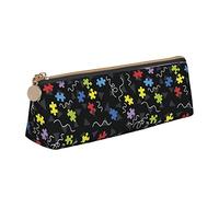 Portátil Estuche para Bolígrafos Rompecabezas Colorido Mes de concientización sobre el Autismo Bolsa de Lápiz Multifuncional Caja de Lápiz para Mujer Adolescentes Hombre