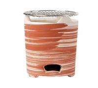Portátil Estufa de Carbón de Arcilla, Estufa de Arcilla, Sencilla y Resistente a Altas Temperaturas, con Parrilla Extraíble, para Picnics al Aire Libre(Red,14x16cm/5.5x6.3in)