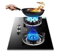 Portátil Estufa Gas - Vidrio Templado Estufas, Estufa De Gas De Dos Fuegos Con Recordatorio Anti-escaldaduras, Estufa De Llama Ajustable, Cocina Fácil De Limpiar Estufa De GLP/gas Natural ( Size : NG