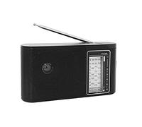 Portátil FM/Am Radio con batería/C.A Potencia, Tuning ANALÓGICO Radio de múltiples Bandas Profesional Sintonizado a Mano con USB Interfaz, Negro